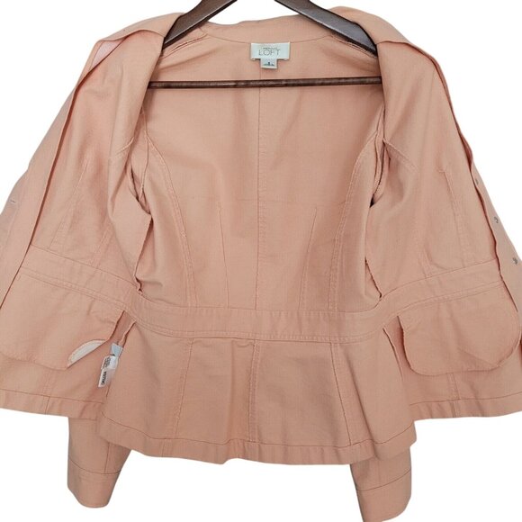 Ann Taylor Loft 3 Button Lightweight Jacket Womens Size 4 Peach Pockets - Picture 11 of 12